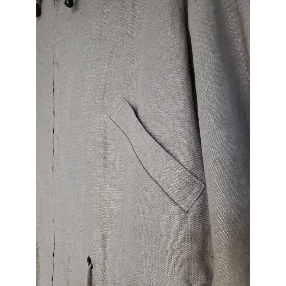 J. Jill Women's LP Jacket Gold Sparkly Linen Blend Zip Up Pockets Long Sleeve - Picture 5 of 8